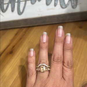 Elegant rose gold and crystal Ring Set